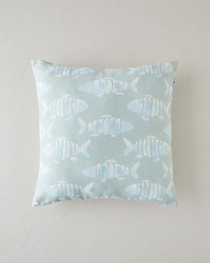 [10048015001] Vintage Marine Toss Pillow Cover Coastal