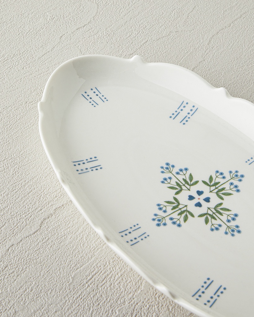 Retro Paisley Rectangular Plate Ornate Retro