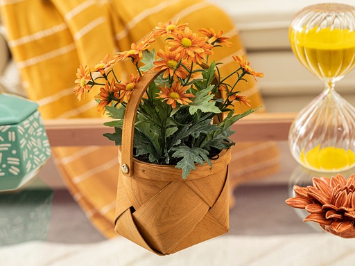 [10033785001] Daisy Artificial Flower wi Flowertopia (Orange)