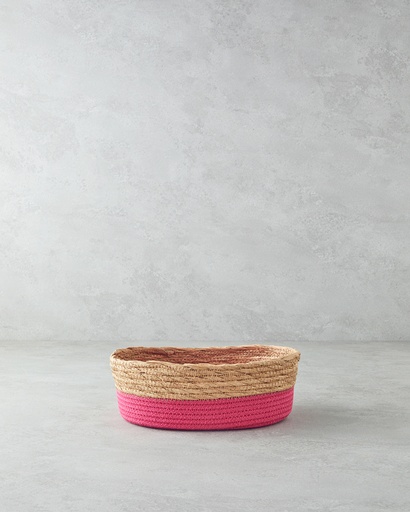 [10045116001] Colorful Lines Basket Timeless (24x18x8 cm, Pink)