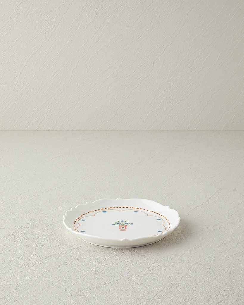 Retro Ruby Cake Plate Ornate Retro