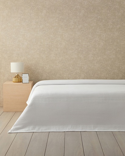 [10043618001] Almina Summer Blanket WHITE COLLECTION (200x220cm, White)