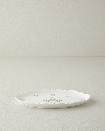 [10045008001] Retro Paisley Rectangular Plate Ornate Retro