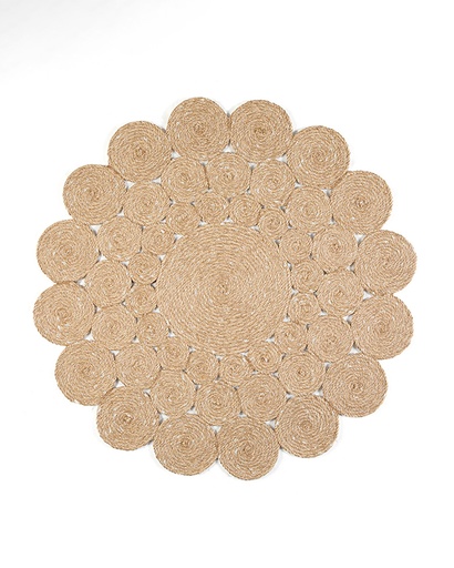 [10033805001] Daisy Decorative Jute Rug Circle Of Life