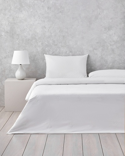 [10047993002] Royal Leafage Duvet Cover Set WHITE COLLECTION